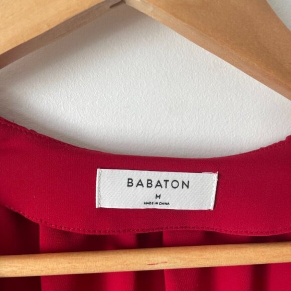 Aritzia Babaton Button Up Long Sleeve Day Dress Red Size  Medium - Picture 5 of 7